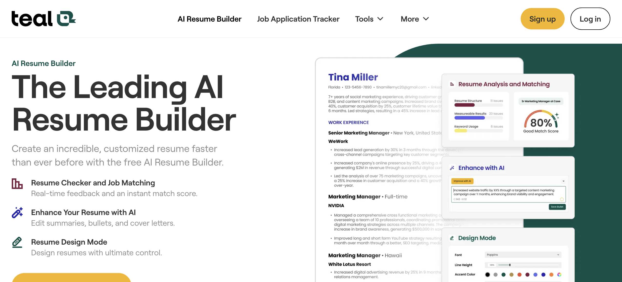 Teal Resume Builder